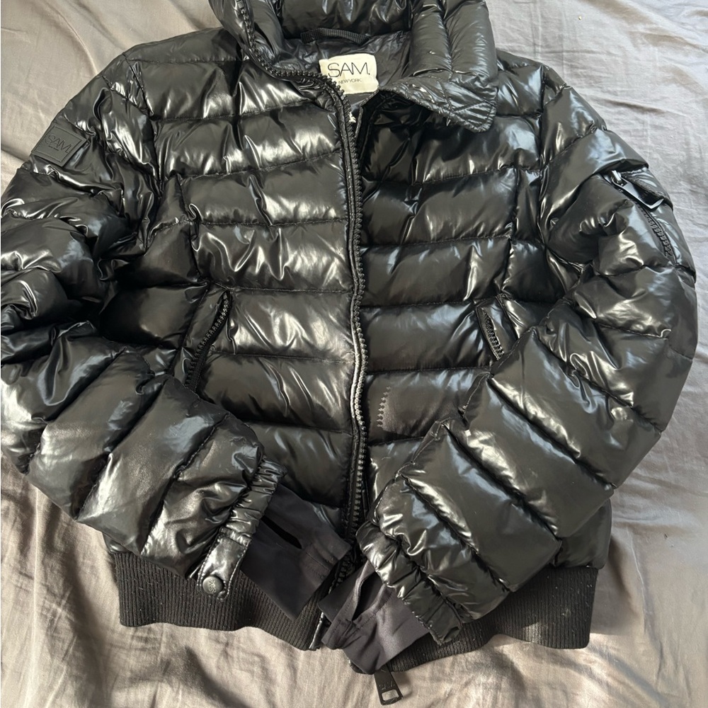 SAM. Glossy Black Puffer Jacket